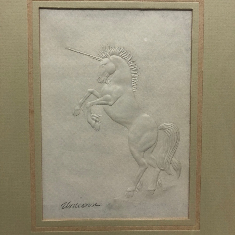 Vintage embossed UNICORN horse 1978 FIGI Giftware